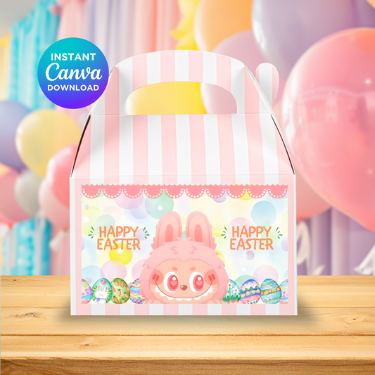 Cute Bunny Easter Gable Box Label – Printable Party Decoration