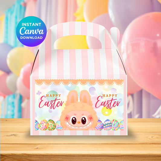 Cute Bunny Easter Gable Box Label – Printable Party Decoration